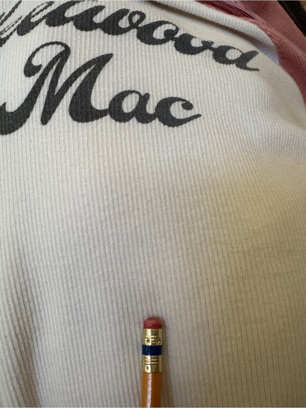 Fleetwood Mac Raglan Long Sleeve Tee - Cream & Dusty Rose - Picture 6 of 7